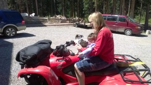 Chloe and Nancy on 4 wheeler